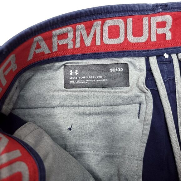 Under Armour Match Play Golf Pants Mens 32x30 Blue Stretch Tech Commuter Cotton - Picture 3 of 7
